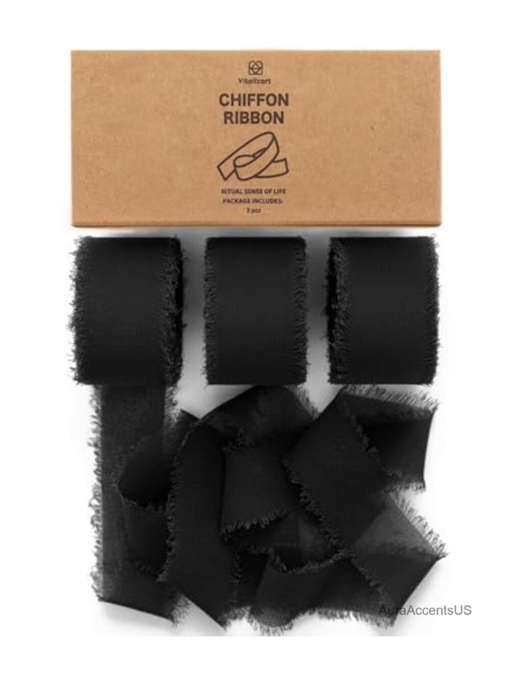Chiffon Silk Ribbon 1" x 21 Yd Fringe Fabric for Wedding Invitations Bouquets